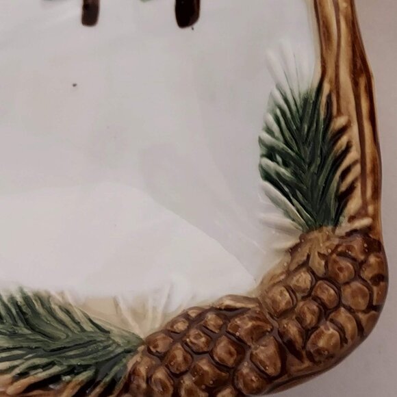 Christmas St. Nicholas Square Heartland Serving Platter.  9 3/8" Heavy Cabincore - Picture 5 of 8